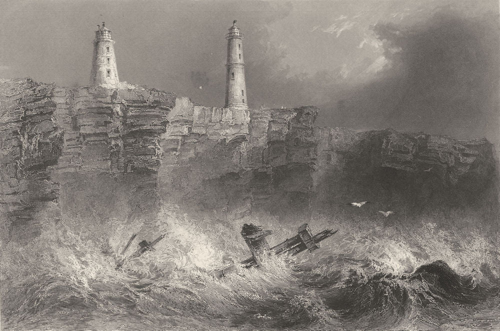 GLOUCESTERSHIRE. Ness Sands lighthouse near Bristol. Finden. (Bartlett) 1842